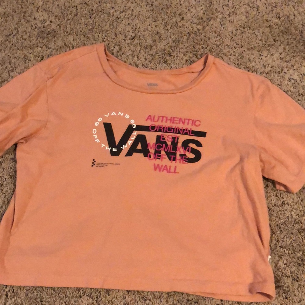 Vans pink cropped t shirt